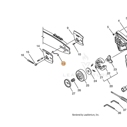 ECHO part 43303516430 — IPL diagram snippet (6x zoom, amber highlight)