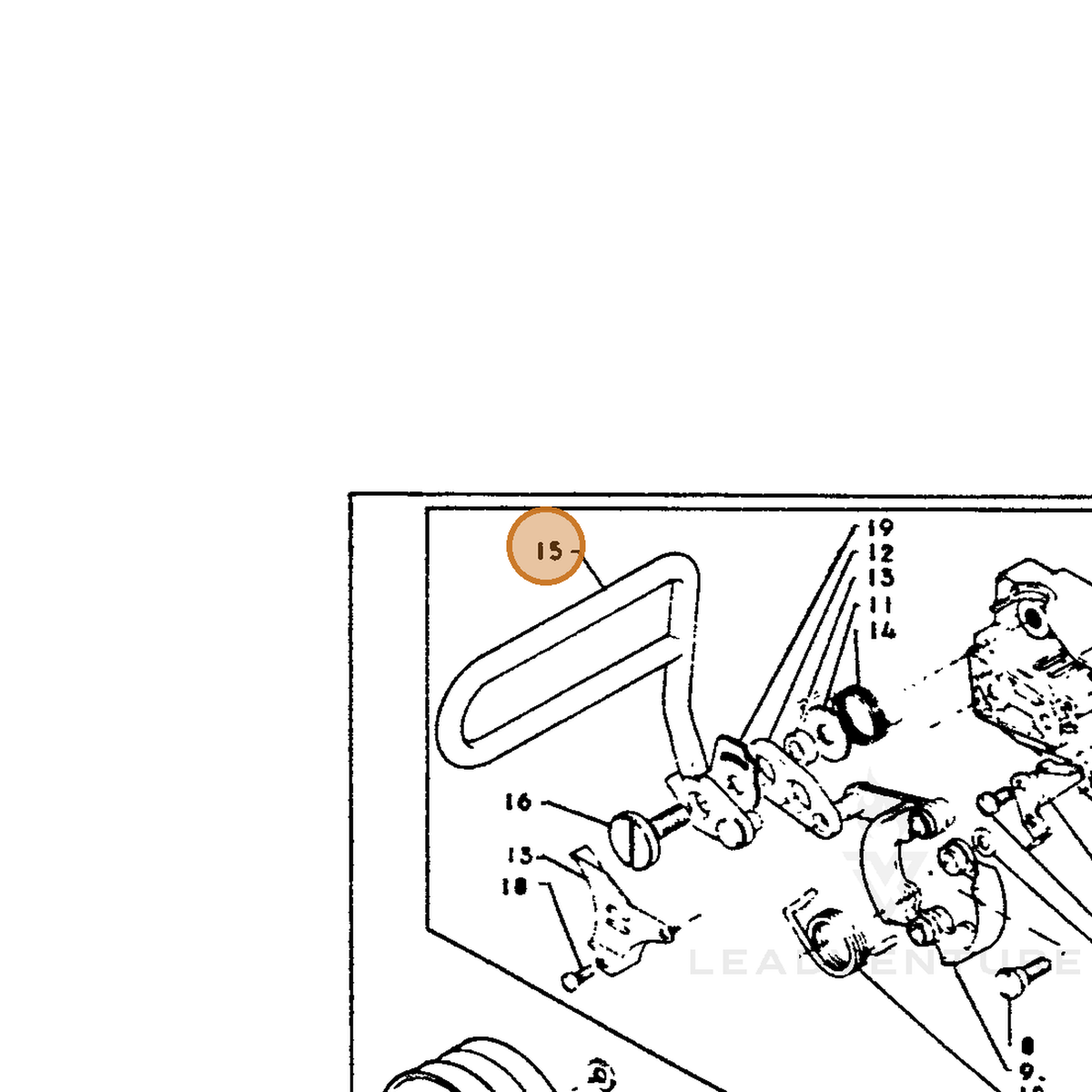 ECHO part 43310503932 — IPL diagram snippet (6x zoom, amber highlight)