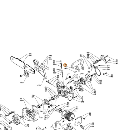 ECHO part 43310515132 — IPL diagram snippet (6x zoom, amber highlight)