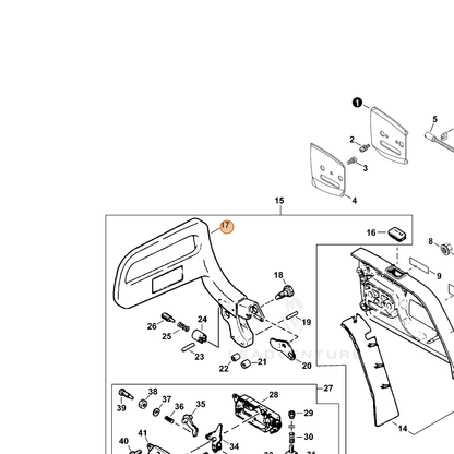 ECHO part 43310538830 — IPL diagram snippet (6x zoom, amber highlight)