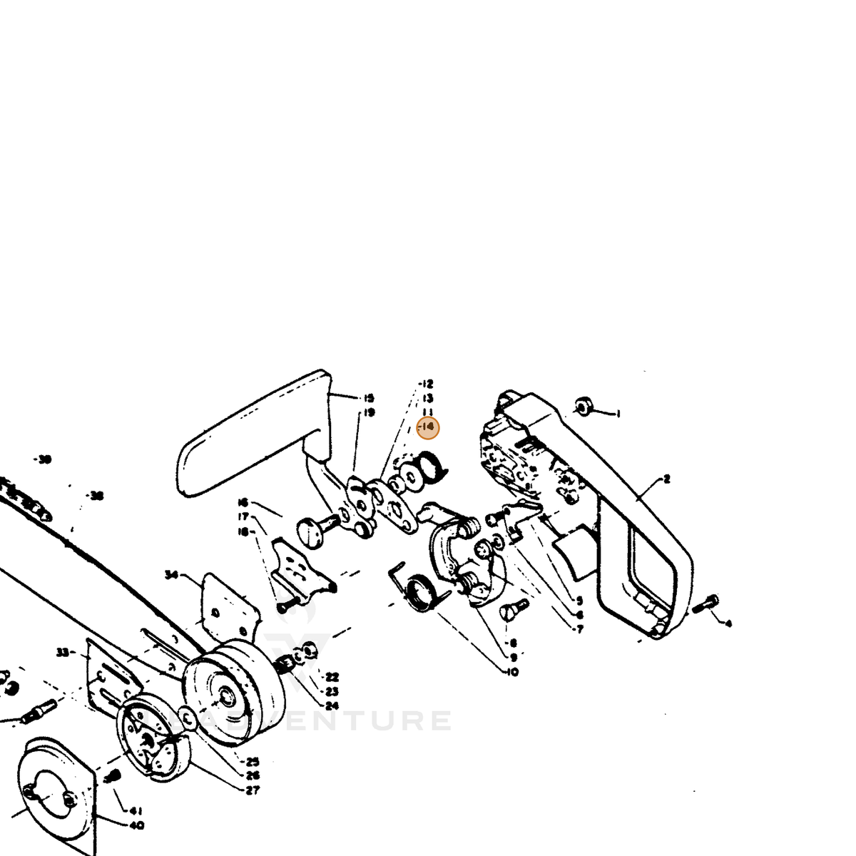 ECHO part 43311403930 — IPL diagram snippet (6x zoom, amber highlight)
