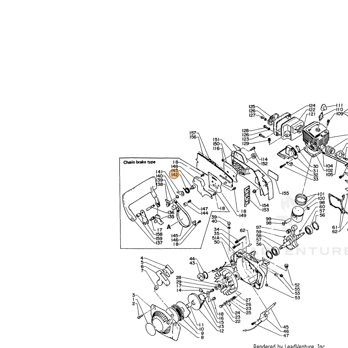 ECHO part 43311412330 — IPL diagram snippet (6x zoom, amber highlight)