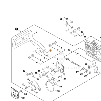 ECHO part 43311438131 — IPL diagram snippet (6x zoom, amber highlight)