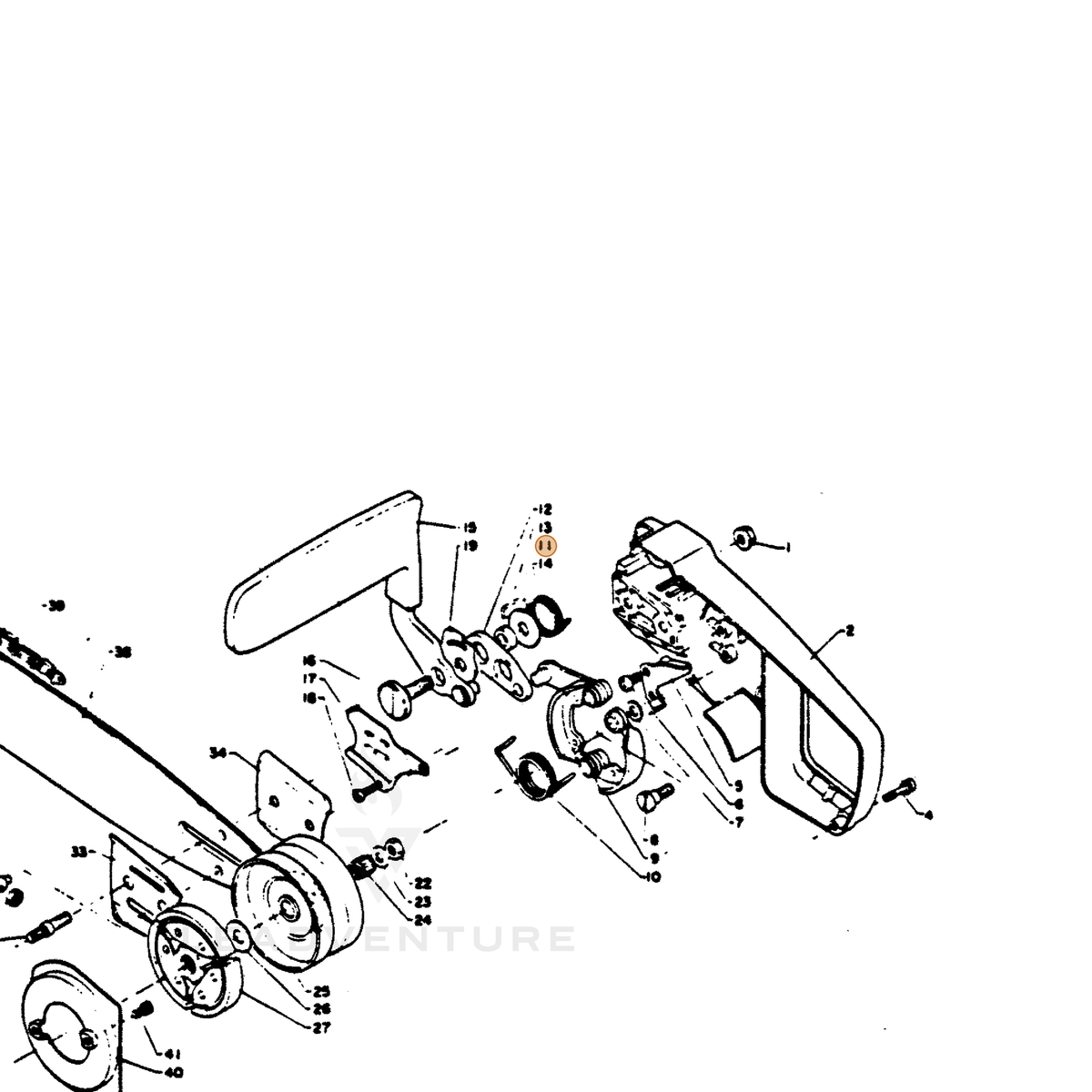 ECHO part 43311503930 — IPL diagram snippet (6x zoom, amber highlight)