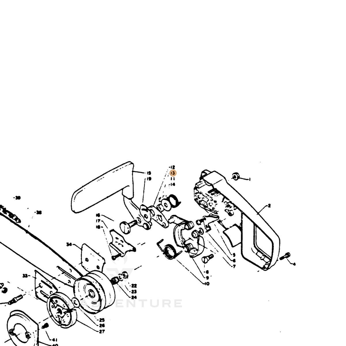 ECHO part 43311603930 — IPL diagram snippet (6x zoom, amber highlight)