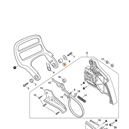 ECHO part 43311635430 — IPL diagram snippet (6x zoom, amber highlight)