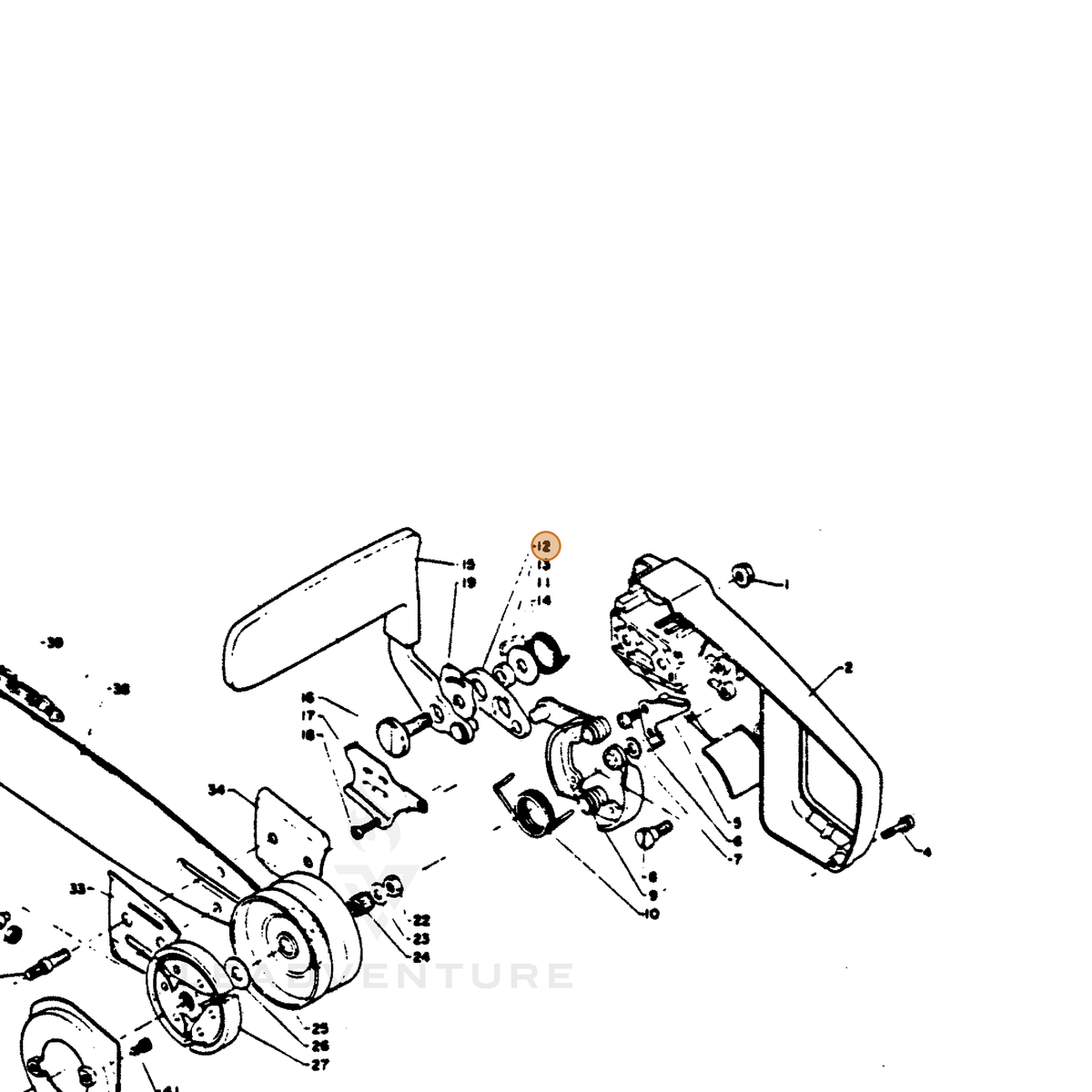 ECHO part 43311703930 — IPL diagram snippet (6x zoom, amber highlight)