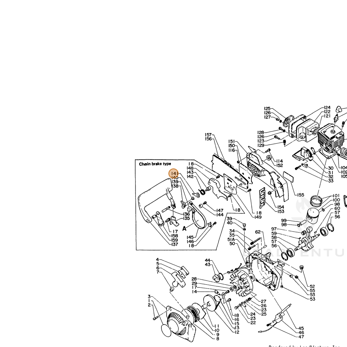 ECHO part 43311912330 — IPL diagram snippet (6x zoom, amber highlight)