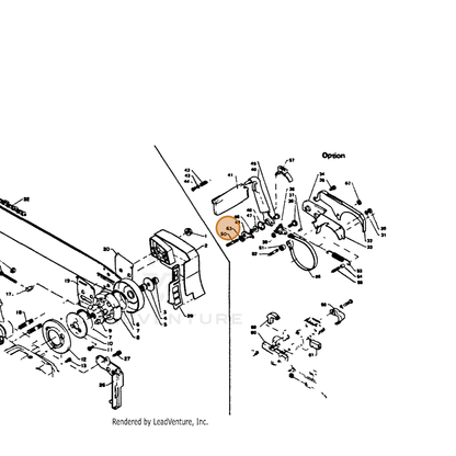 ECHO part 43312112730 — IPL diagram snippet (6x zoom, amber highlight)