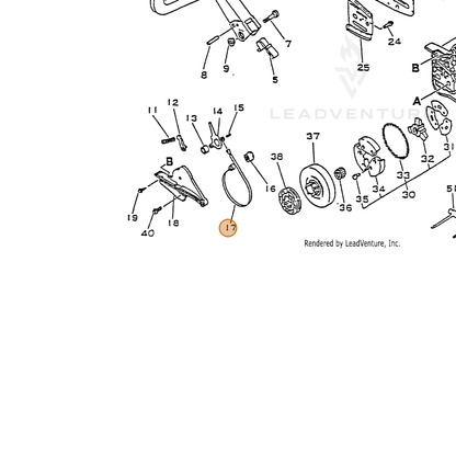 ECHO part 43312332530 — IPL diagram snippet (6x zoom, amber highlight)
