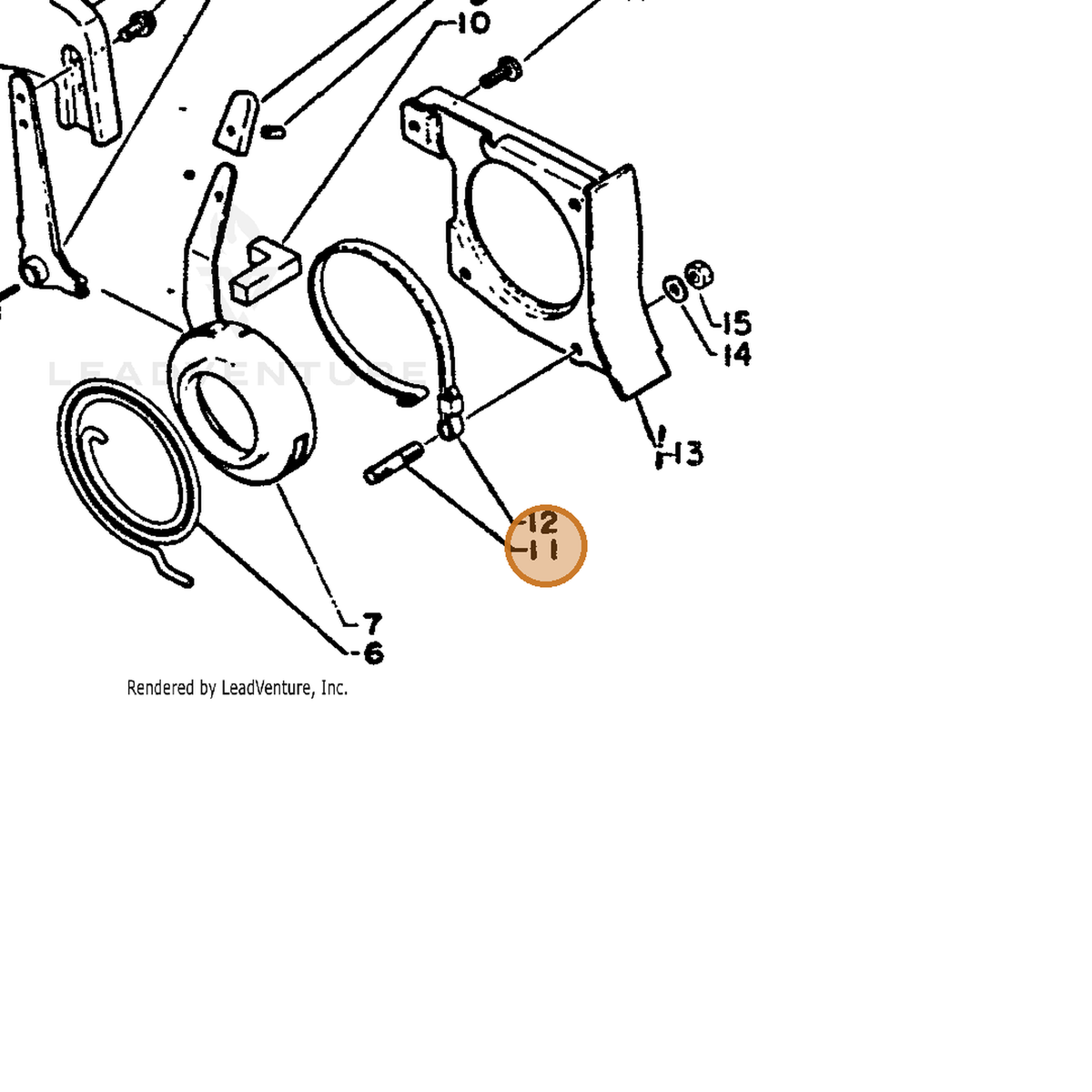 ECHO part 43313013930 — IPL diagram snippet (6x zoom, amber highlight)