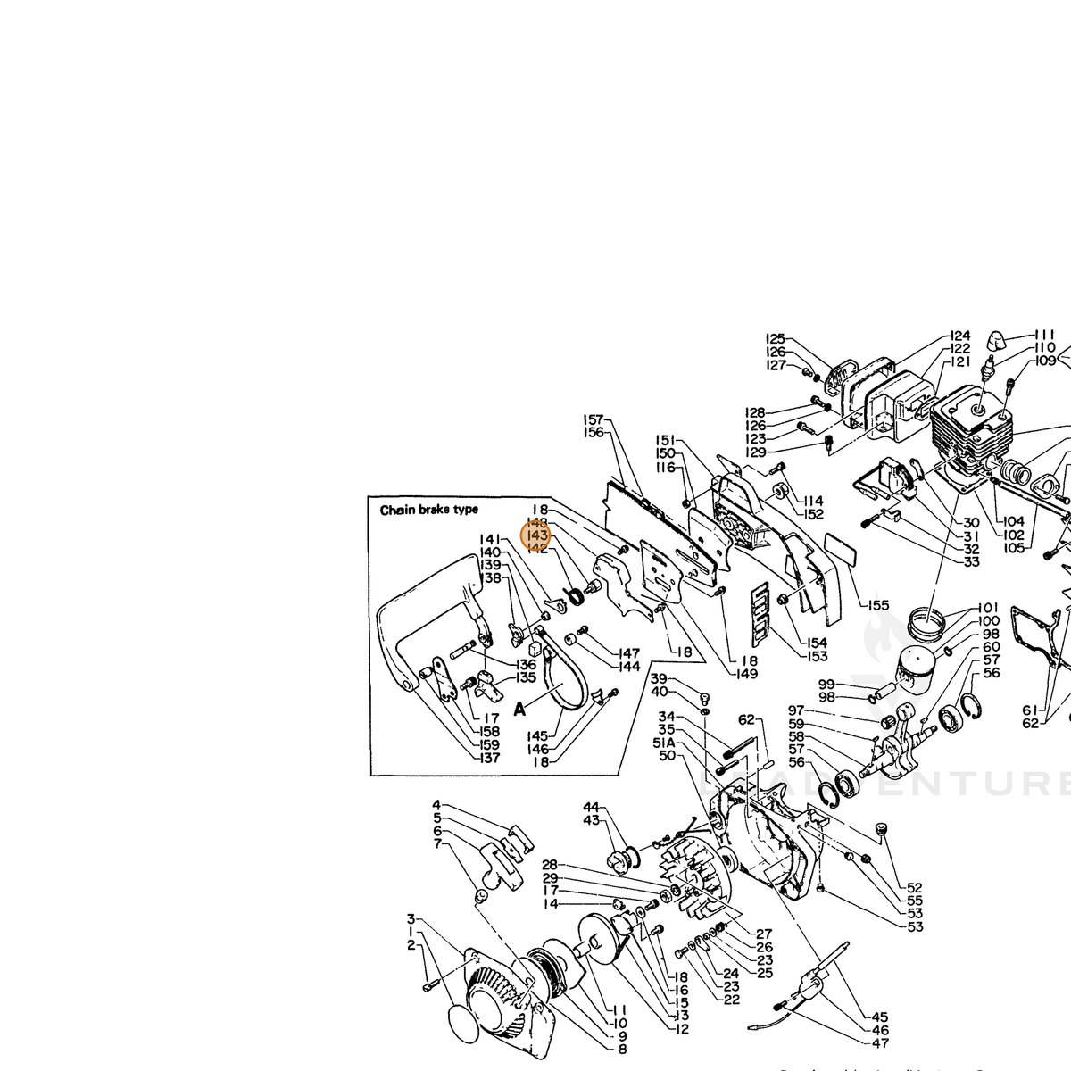 ECHO part 43313412330 — IPL diagram snippet (6x zoom, amber highlight)