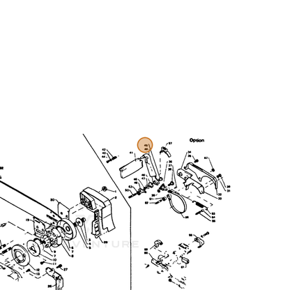 ECHO part 43313711030 — IPL diagram snippet (6x zoom, amber highlight)
