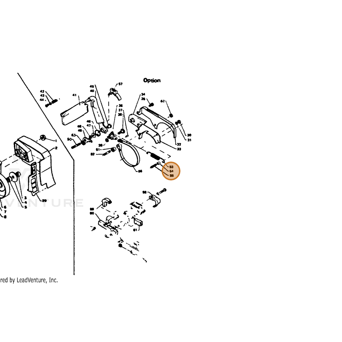 ECHO part 43314011030 — IPL diagram snippet (6x zoom, amber highlight)