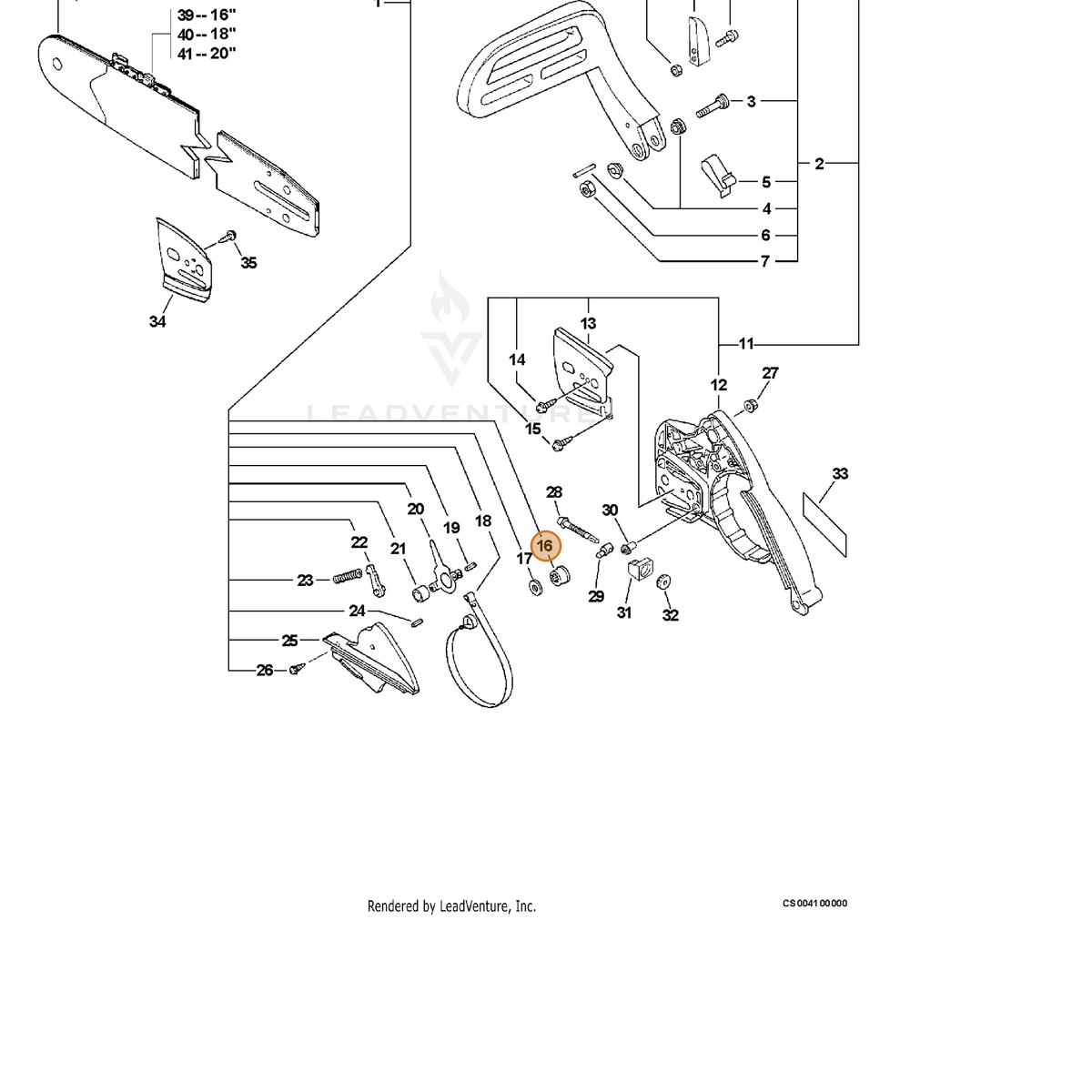 ECHO part 43314235430 — IPL diagram snippet (6x zoom, amber highlight)
