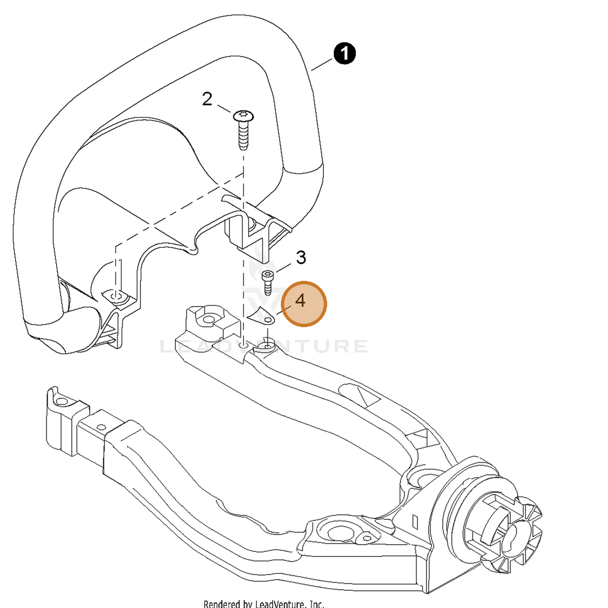 ECHO part 43314415130 — IPL diagram snippet (6x zoom, amber highlight)