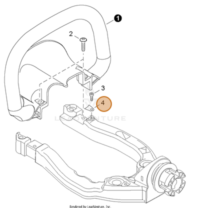 ECHO part 43314415130 — IPL diagram snippet (6x zoom, amber highlight)