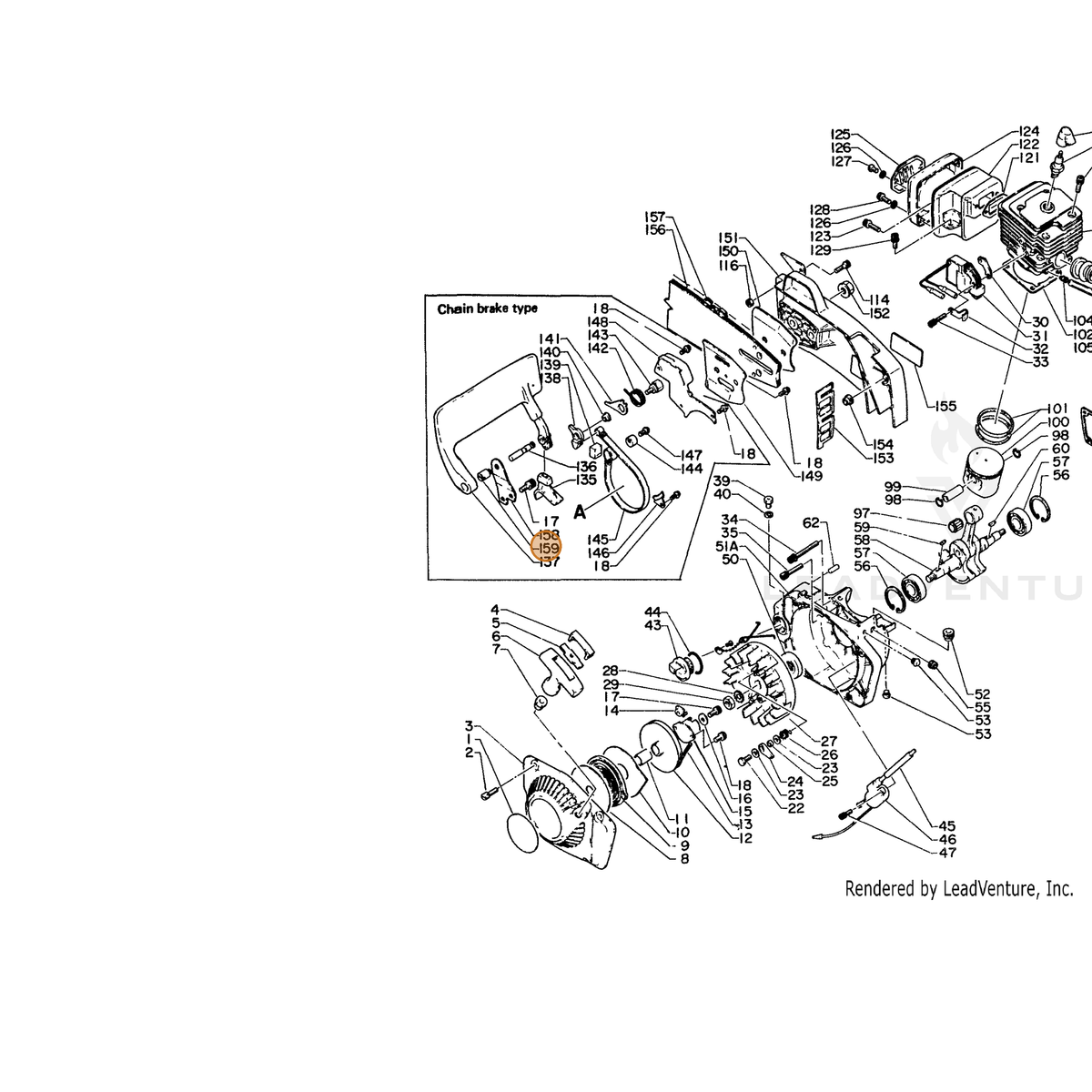 ECHO part 43315914730 — IPL diagram snippet (6x zoom, amber highlight)