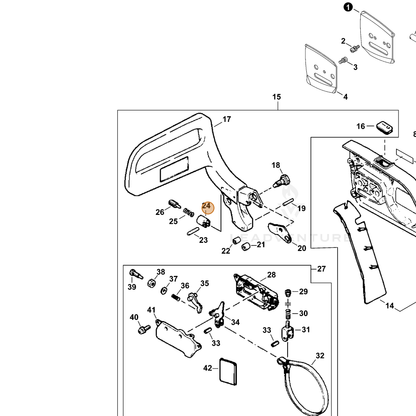ECHO part 43316619930 — IPL diagram snippet (6x zoom, amber highlight)