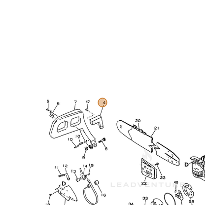 ECHO part 43317135430 — IPL diagram snippet (6x zoom, amber highlight)