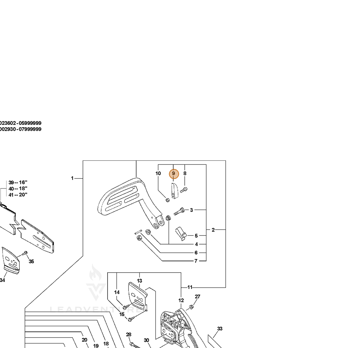 ECHO part 43317139330 — IPL diagram snippet (6x zoom, amber highlight)