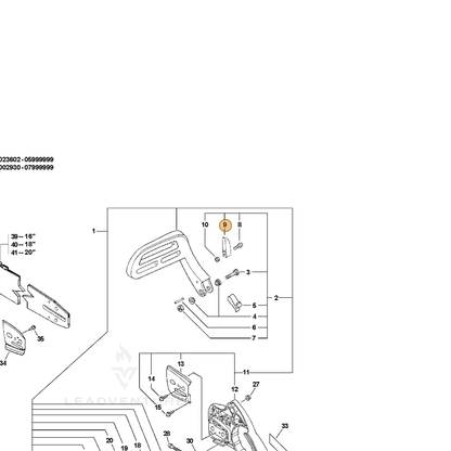 ECHO part 43317139330 — IPL diagram snippet (6x zoom, amber highlight)