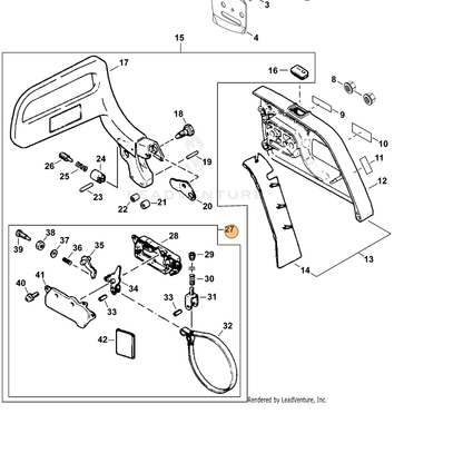 ECHO part 43320230830 — IPL diagram snippet (6x zoom, amber highlight)