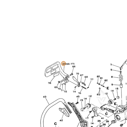 ECHO part 43320332632 — IPL diagram snippet (6x zoom, amber highlight)