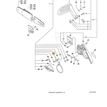 ECHO part 43320835431 — IPL diagram snippet (6x zoom, amber highlight)