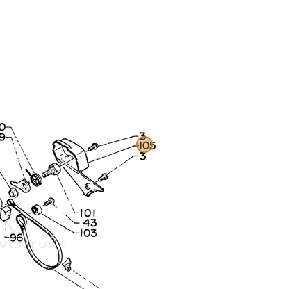 ECHO part 43331014630 — IPL diagram snippet (6x zoom, amber highlight)