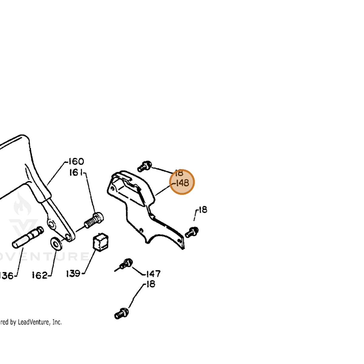 ECHO part 43331014730 — IPL diagram snippet (6x zoom, amber highlight)