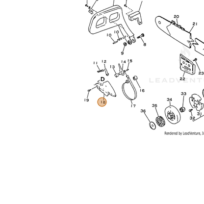 ECHO part 43331037930 — IPL diagram snippet (6x zoom, amber highlight)