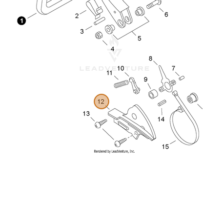 ECHO part 43331038330 — IPL diagram snippet (6x zoom, amber highlight)