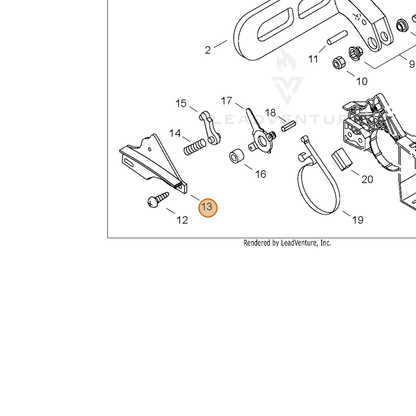 ECHO part 43331039130 — IPL diagram snippet (6x zoom, amber highlight)