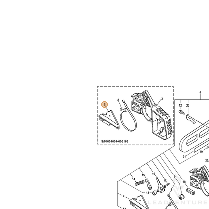 ECHO part 43331039230 — IPL diagram snippet (6x zoom, amber highlight)