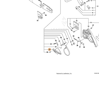 ECHO part 43331039330 — IPL diagram snippet (6x zoom, amber highlight)