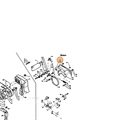 ECHO part 43331312130 — IPL diagram snippet (6x zoom, amber highlight)
