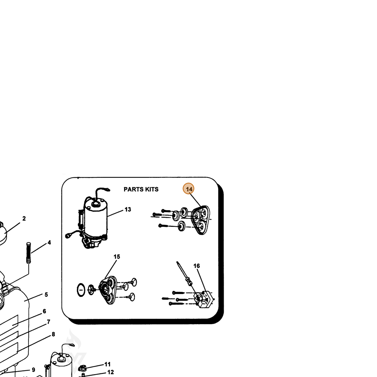 ECHO part 4339506 — IPL diagram snippet (6x zoom, amber highlight)