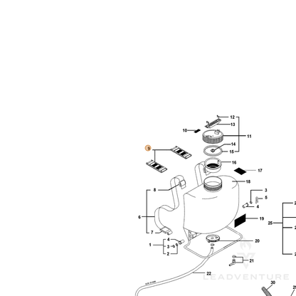 ECHO part 4360000 — IPL diagram snippet (6x zoom, amber highlight)