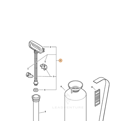 ECHO part 4360001 — IPL diagram snippet (6x zoom, amber highlight)