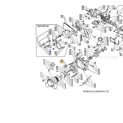 ECHO part 43600114733 — IPL diagram snippet (6x zoom, amber highlight)