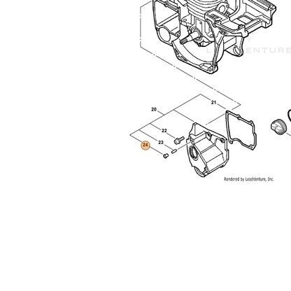 ECHO part 43601838330 — IPL diagram snippet (6x zoom, amber highlight)
