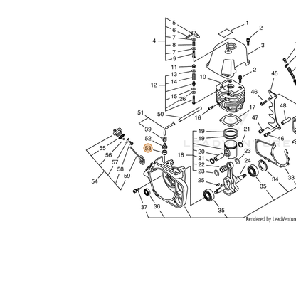 ECHO part 43621216431 — IPL diagram snippet (6x zoom, amber highlight)