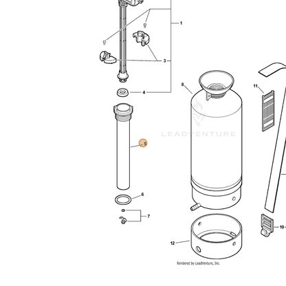 ECHO part 4363000 — IPL diagram snippet (6x zoom, amber highlight)