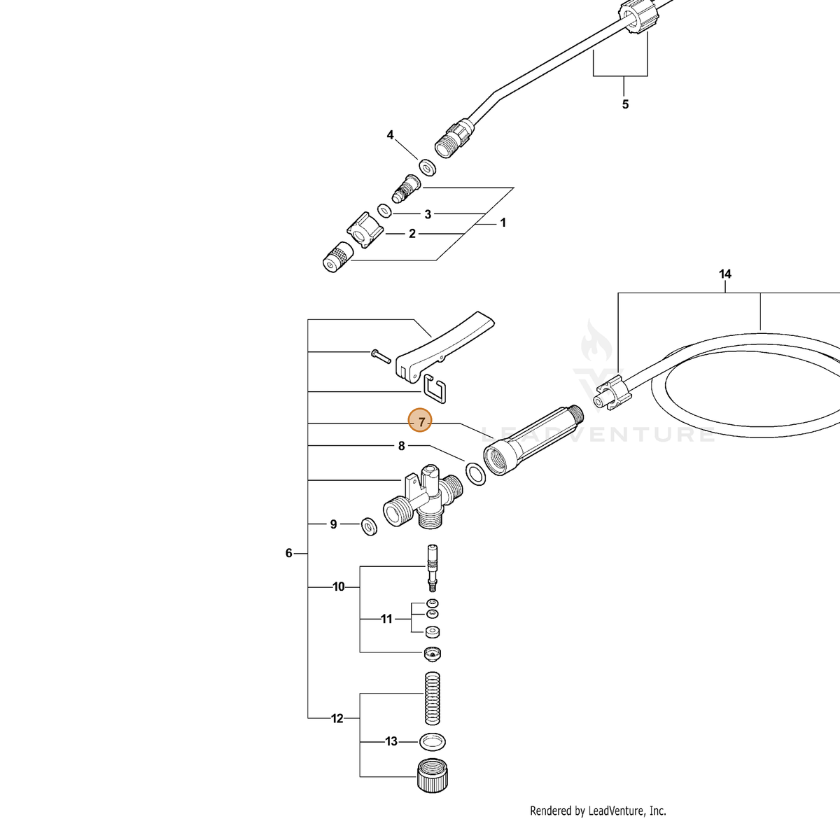 ECHO part 4366000 — IPL diagram snippet (6x zoom, amber highlight)