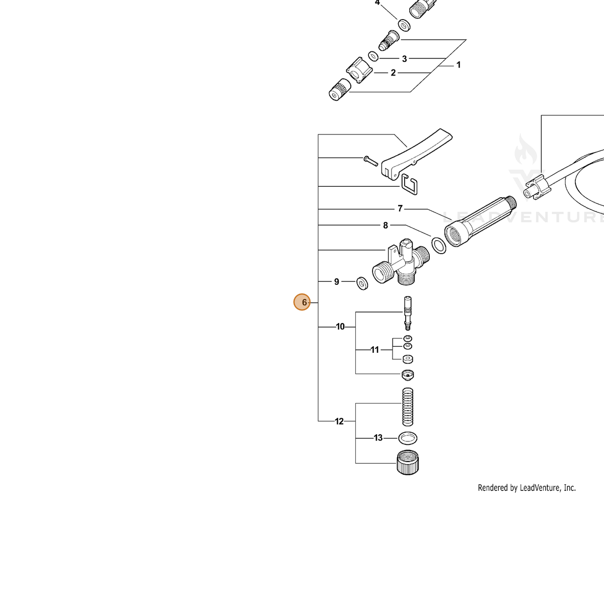 ECHO part 4368000 — IPL diagram snippet (6x zoom, amber highlight)