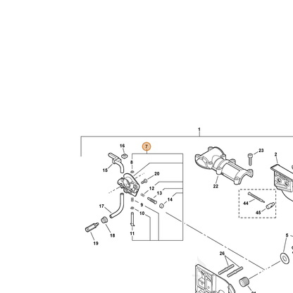 ECHO part 43700239130 — IPL diagram snippet (6x zoom, amber highlight)