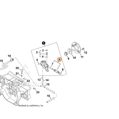 ECHO part 43700632330 — IPL diagram snippet (6x zoom, amber highlight)
