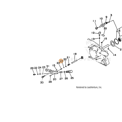 ECHO part 43701200330 — IPL diagram snippet (6x zoom, amber highlight)