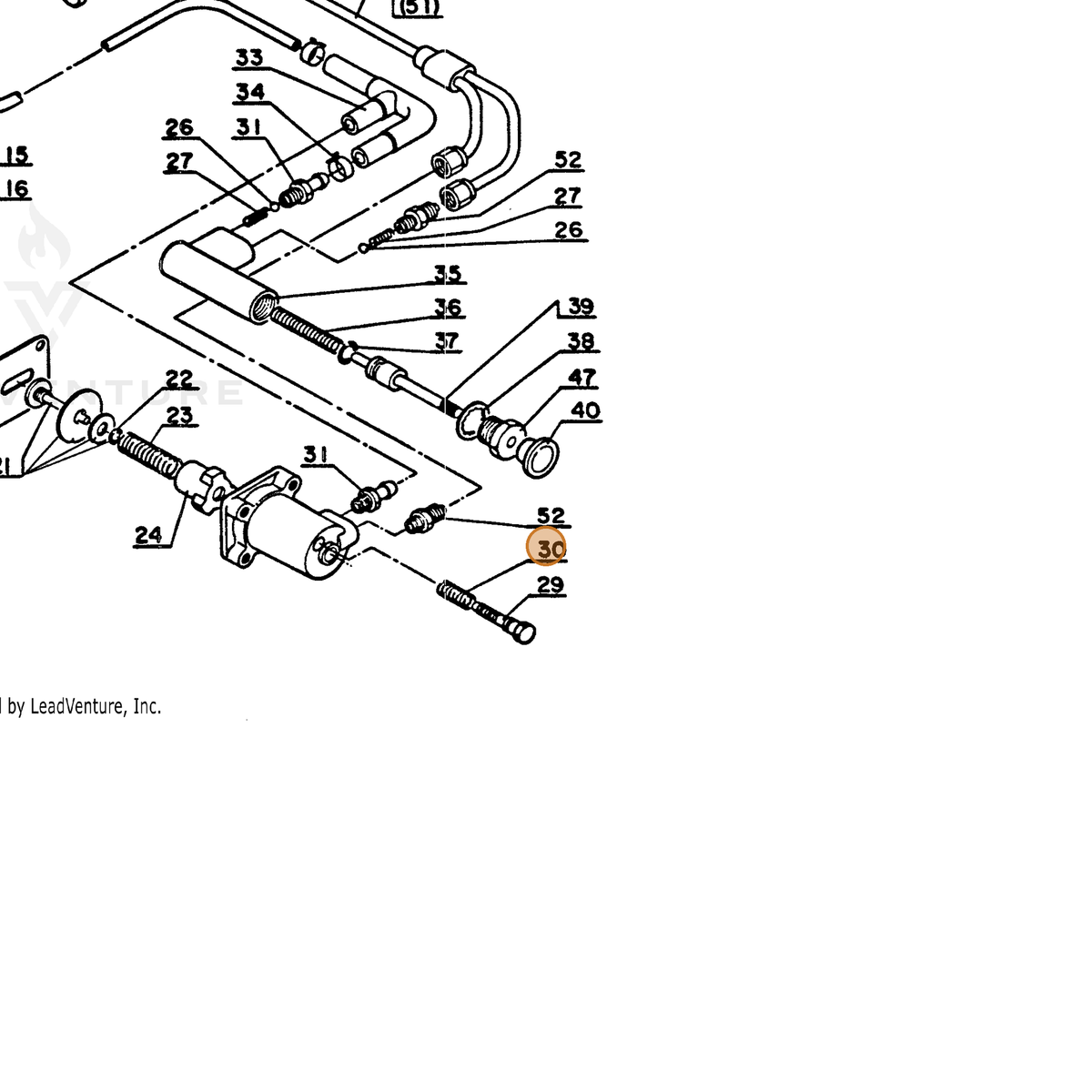 ECHO part 43701500330 — IPL diagram snippet (6x zoom, amber highlight)